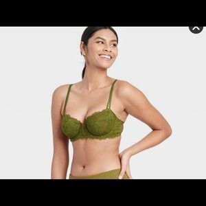 Auden Green Balconette Unlined Bra